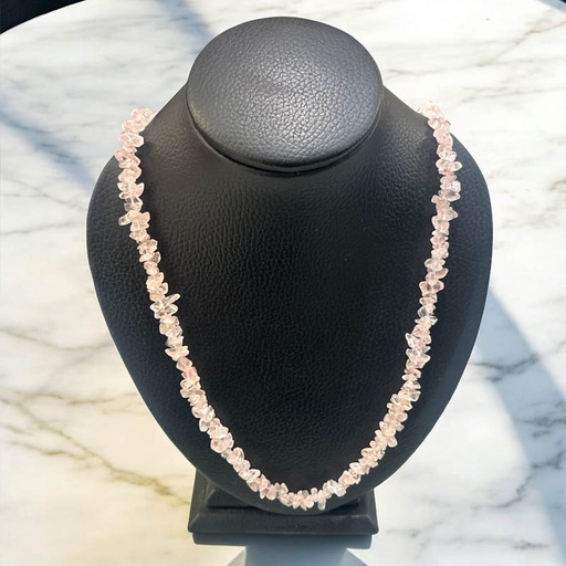 Collar Gema Cuarzo Rosa Escallas 84cm