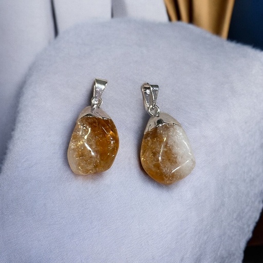 Dije Gema Citrino Rolado Electroplate