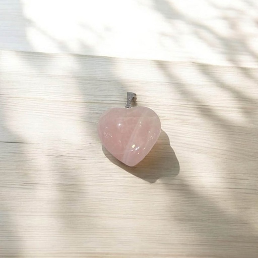 Dije Gema Cuarzo Rosa Chico Corazon