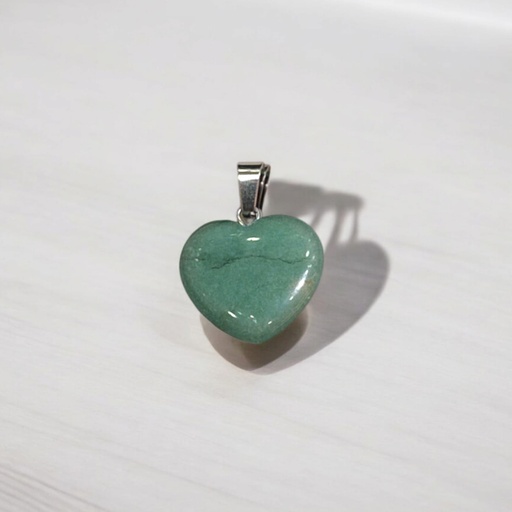 Dije Gema Cuarzo Verde Corazon Chico