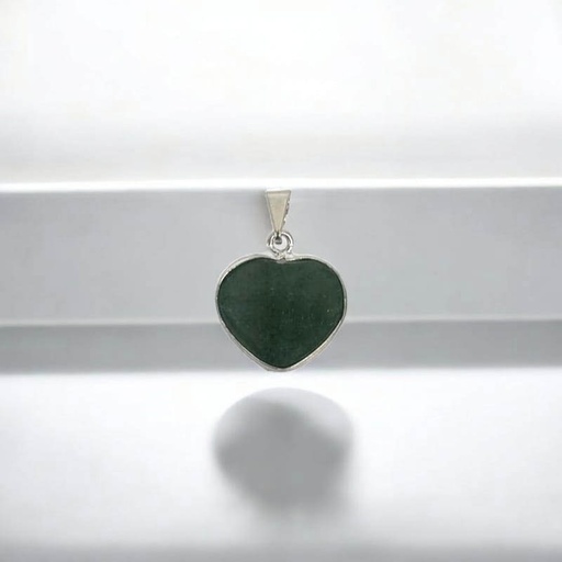 Dije Gema Cuarzo Verde Corazon con Virola