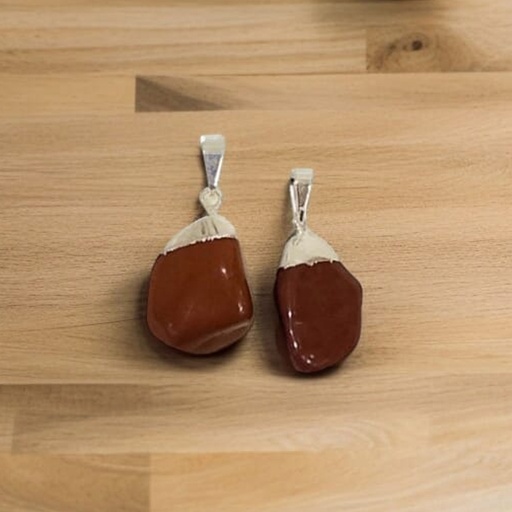 Dije Gema Jaspe Rojo Electroplate