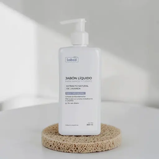 Jabón Líquido Manos y Cuerpo con Extracto Natural de Lavanda 300ml, Labco