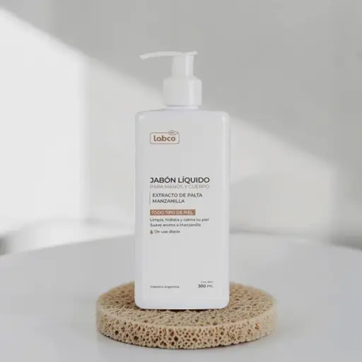 Jabón Líquido Manos y Cuerpo con Extracto de Palta y Aceite Esencial de Manzanilla 300ml, Labco