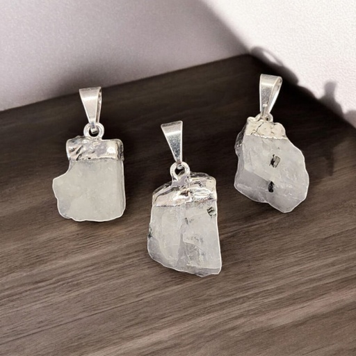 Dije Gema Adularia Piedra de la Luna Bruto Electroplate