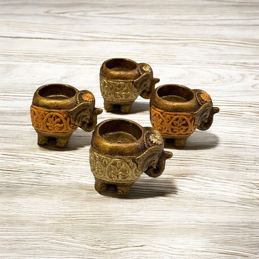 Porta Velas Elefante Resina 60cm