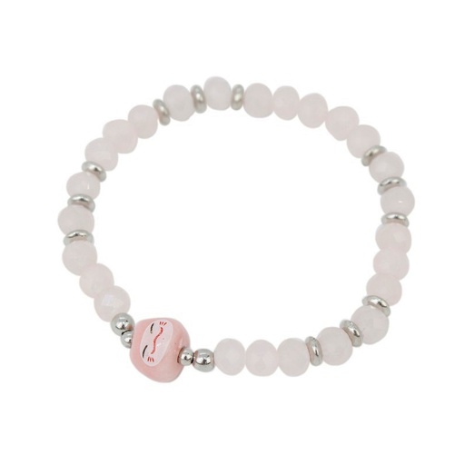 Pulsera Elastica Rosa con Gatito