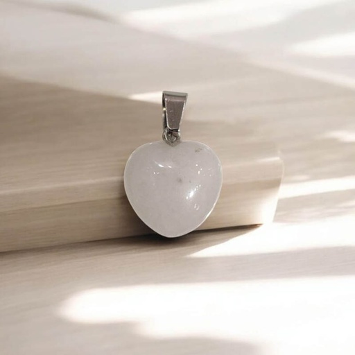 Dije Gema Cuarzo Cristal Corazon
