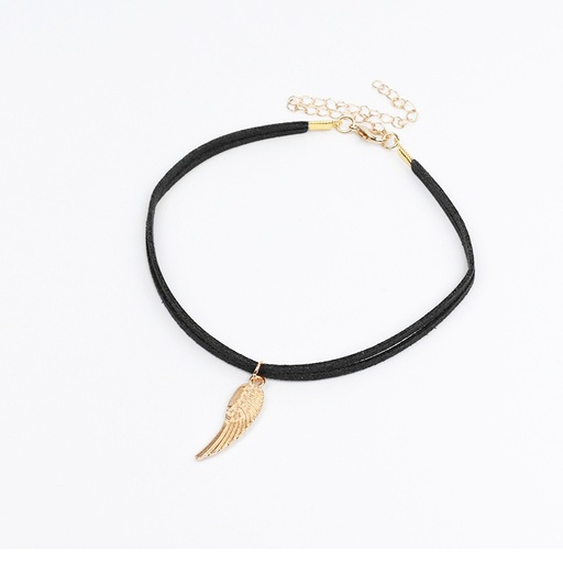 [95371] Choker Gold Wing Black