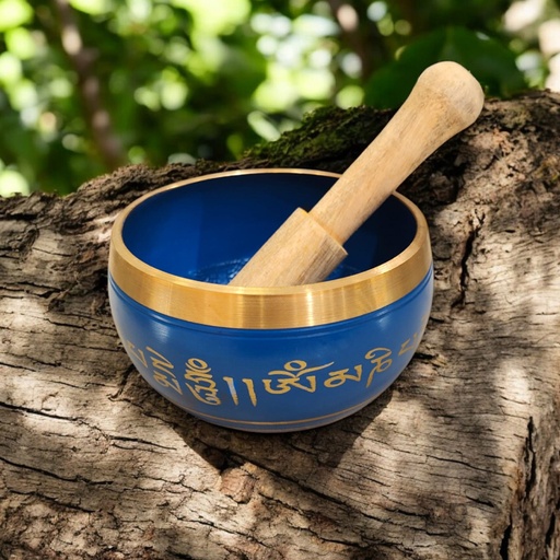 Cuenco Tibetano 11cm Celeste Mantras