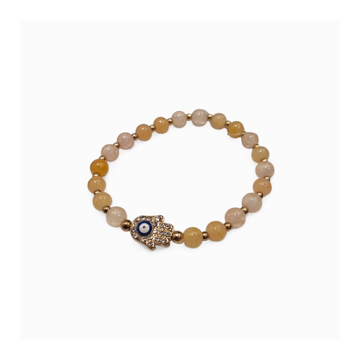 Pulsera Elastica Mano de Fatima con Strass Tonos Naranjas