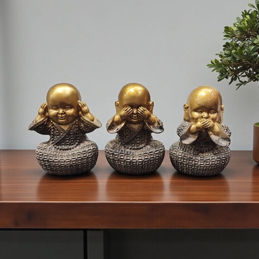 Tres Budas "No escuchar, no ver, decir el mal." 10cm
