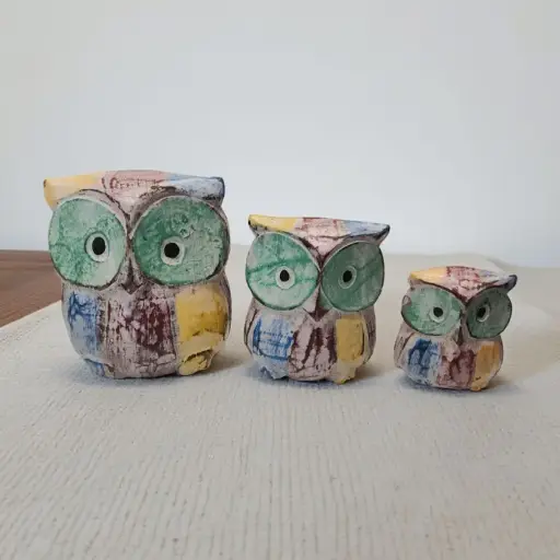 Buho Madera Tricolor 6cm