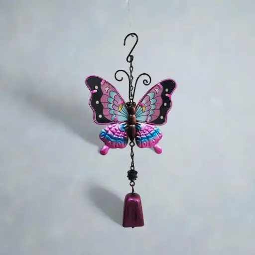 Movil Metal Mariposa Fucsia con Campana 35cm