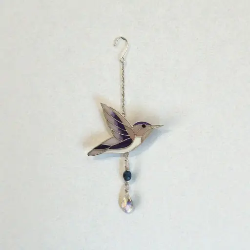Movil Metal Colibri Violeta con Atrapasol 35cm