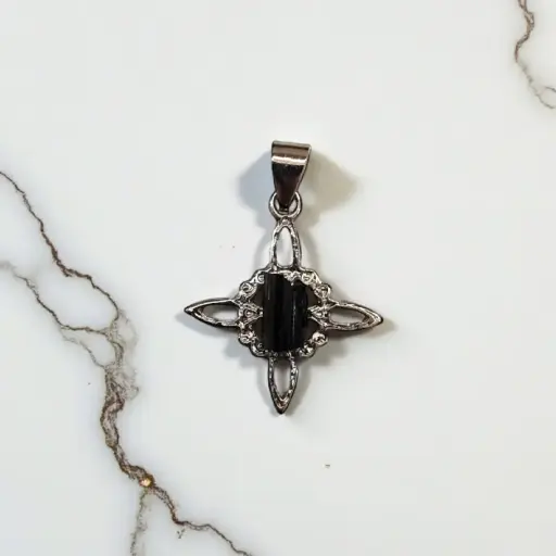 Dije Nudo de Brujas Mini Turmalina Negra Bruto