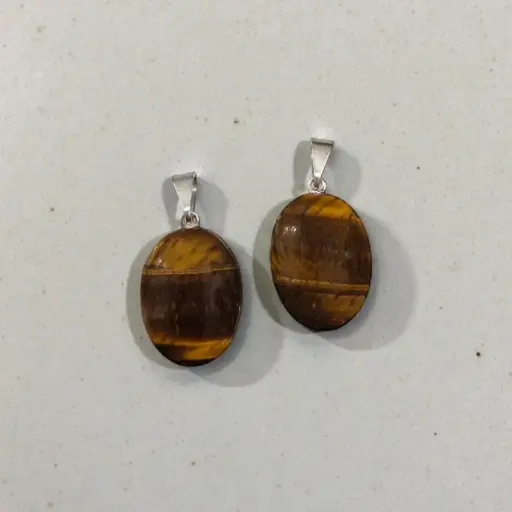 Dije Gema Ojo de Tigre Oval 