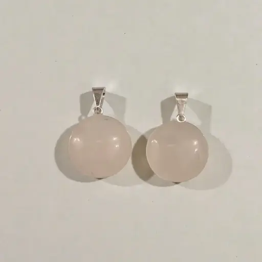 Dije Gema Cuarzo Rosa Circular