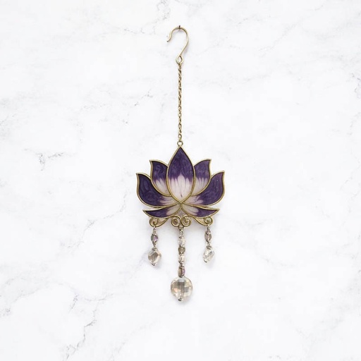 Movil Metal Colgante Flor de Loto Violeta 36cm