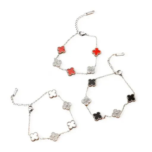 Pulsera Trendy Trebol con Strass y Colores Surtidos