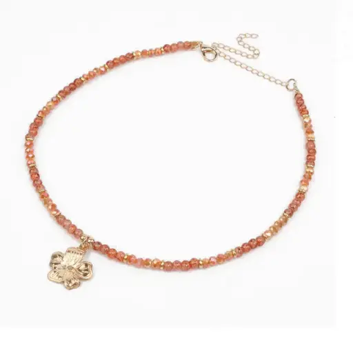 [107232] Collar Flexible Gold Tone Cocoa