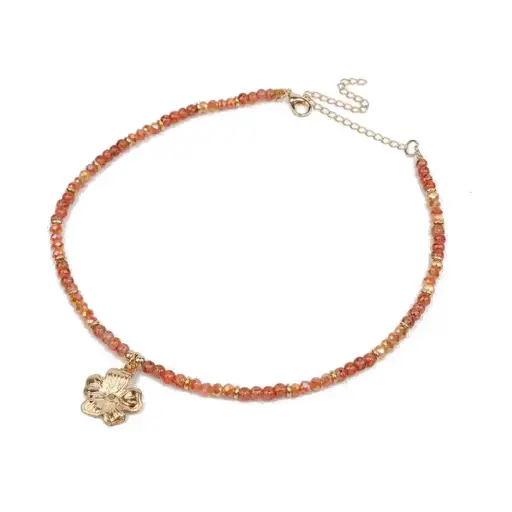 [107232] Collar Flexible Gold Tone Cocoa