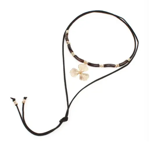 [107333] Collar de Gamuza Marbled Soleil Negro