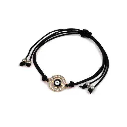 Pulsera Hilo Negro Ojo con Strass