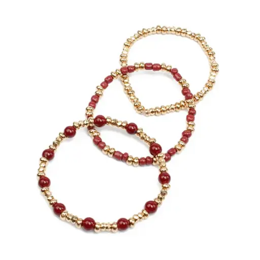 Set Tres Pulseras Elasticas Neutral Palette