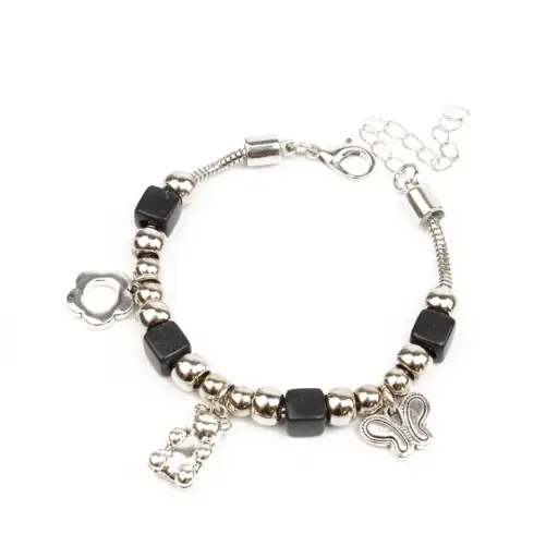 Pulsera Trendy Multicharms de Cadena Cute Black