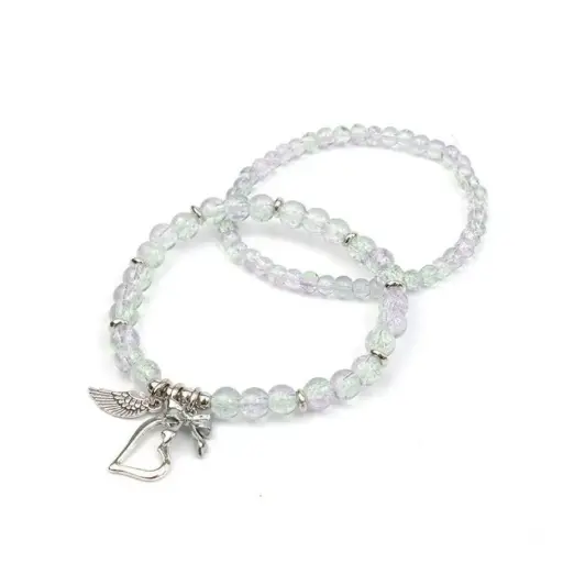 [107034] Set Pulseras Elasticas Lovers Charms Aqua