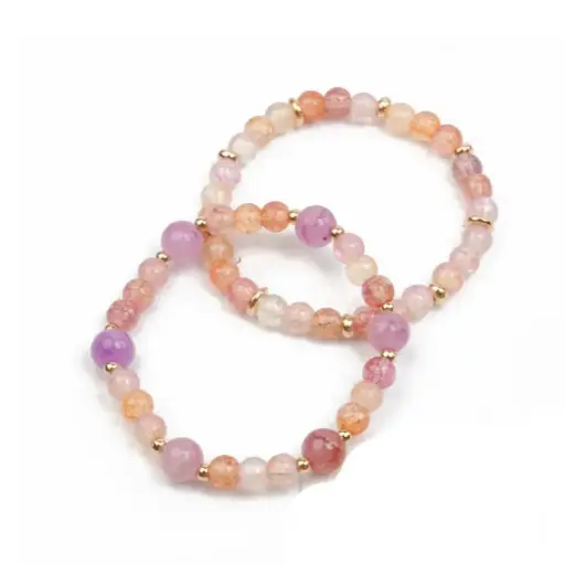 [107309] Set Pulseras Elasticas Energy Colors Tonos Rosas