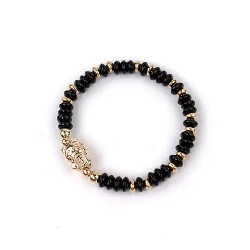 [93169] Pulsera Elastica Golden Neko Negra