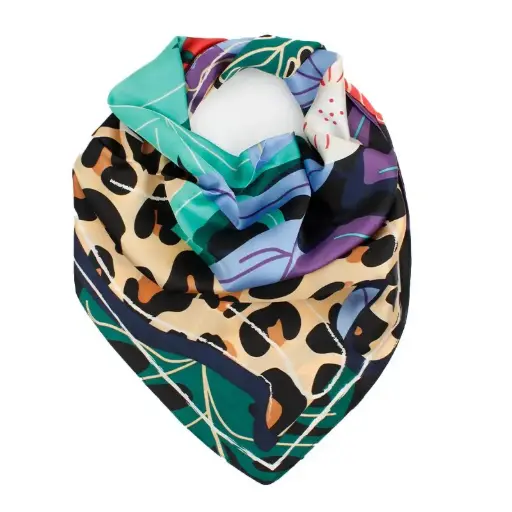 Pañuelo Double Leopard Night 70x70cm