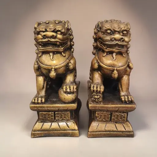 Perros Fu Dorados 17cm