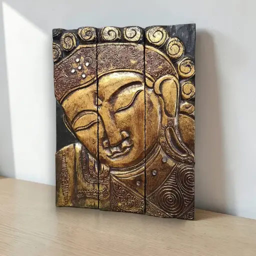 Cuadro Buda Triptico 30x40cm