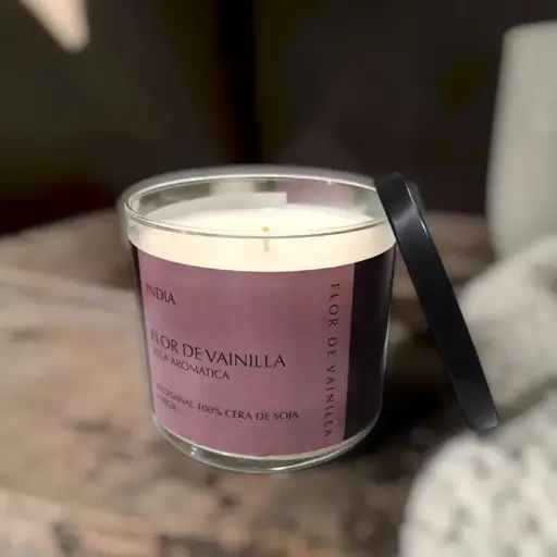 Vela Cera de Soja Aromantica India Flor de Vainilla 700gr