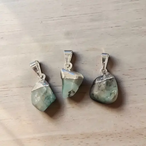 Dije Gema Esmeralda Rolada Electroplate