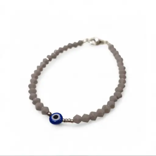 Pulsera Trendy Ojo Turco Gris