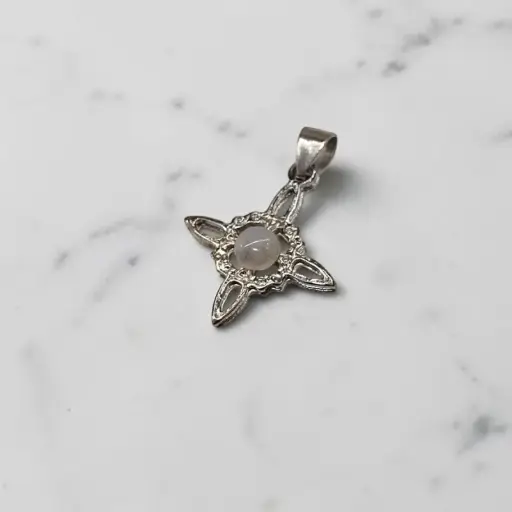 Dije Nudo de Brujas Mini Piedra de la Luna Adularia Rolada