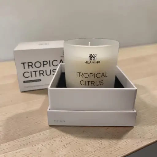 Vela Aromatica Luxury Huaming Tropical Citrus 226gr, Iluminarte