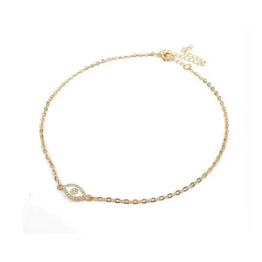 Collar Dorado con Ojo Turco con Strass