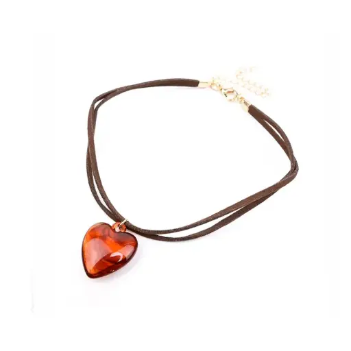 Choker de Gamuzas Corazon Marron