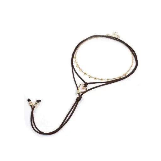 Collar Gamuza con Dije Corazon 