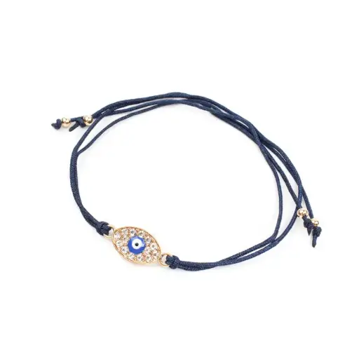 [107630]  Pulsera de Hilo Shiny Azul Ojo Turco