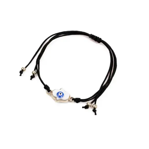 [107411] Pulsera de Hilo Negro con Mano de Fatima Nacar 