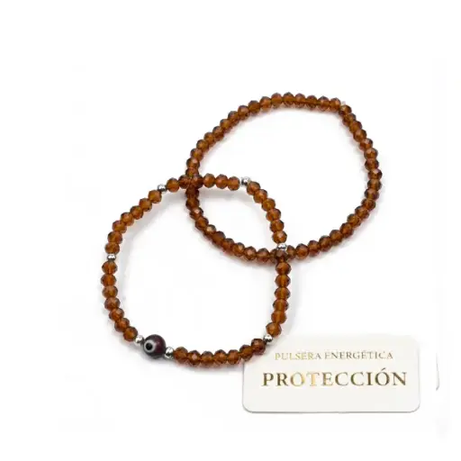 [110023] Set Pulseras Elasticas Chocolate con Ojo Turco
