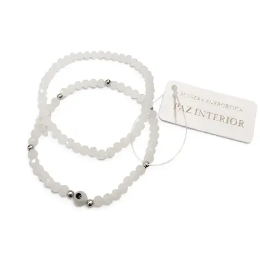 [110023] Set Pulseras Elasticas Blancas con Ojo Turco