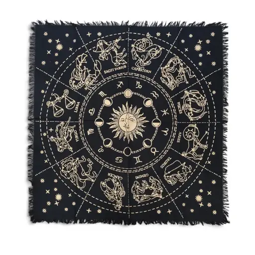Paño de Tarot Negro Nudo de Brujas 90x100cm