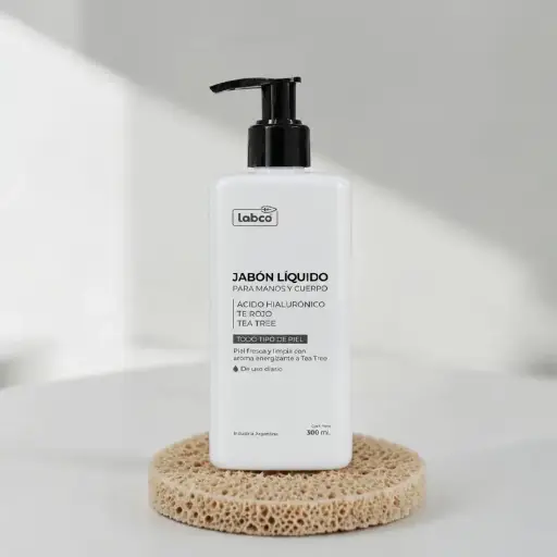 Jabón Líquido Manos y Cuerpo Acido Hialuronico, Te Rojo y Tea Tree 300ml, Labco